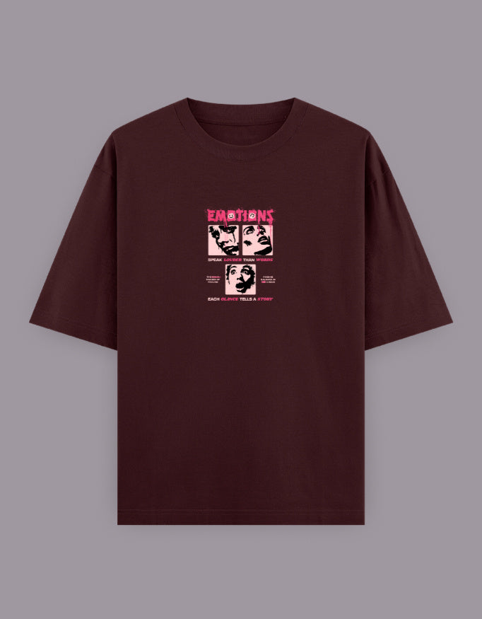 Emotions Oversized T-Shirt – Bold Pop Art Face Graphic Streetwear - Baklol Wear