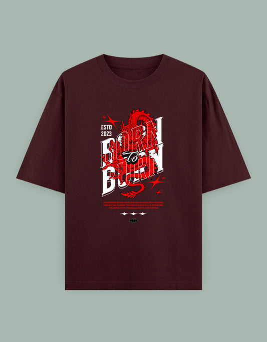 Born to Burn Oversized T-Shirt – Fierce Dragon Graphic Streetwear - Baklol Wear