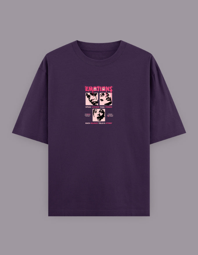 Emotions Oversized T-Shirt – Bold Pop Art Face Graphic Streetwear - Baklol Wear