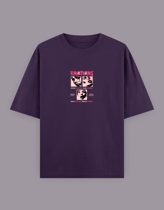 Emotions Oversized T-Shirt – Bold Pop Art Face Graphic Streetwear - Baklol Wear