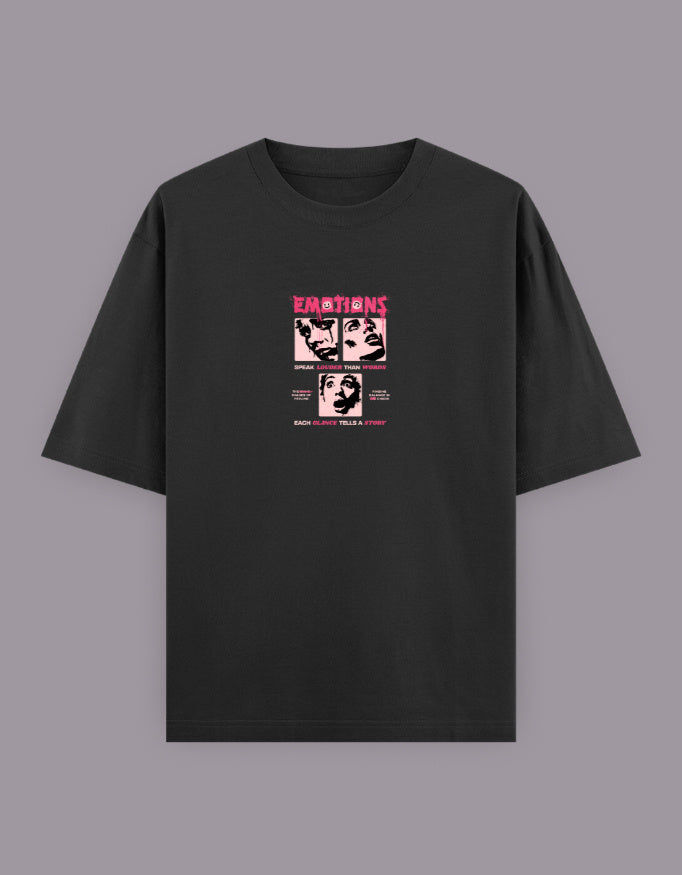 Emotions Oversized T-Shirt – Bold Pop Art Face Graphic Streetwear - Baklol Wear