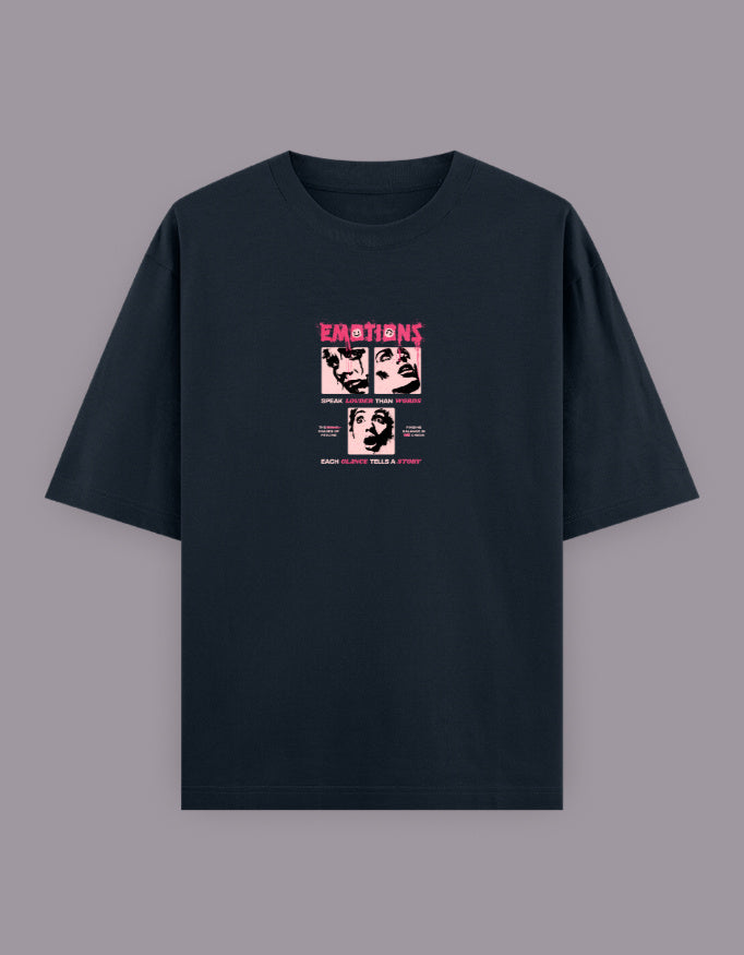 Emotions Oversized T-Shirt – Bold Pop Art Face Graphic Streetwear - Baklol Wear