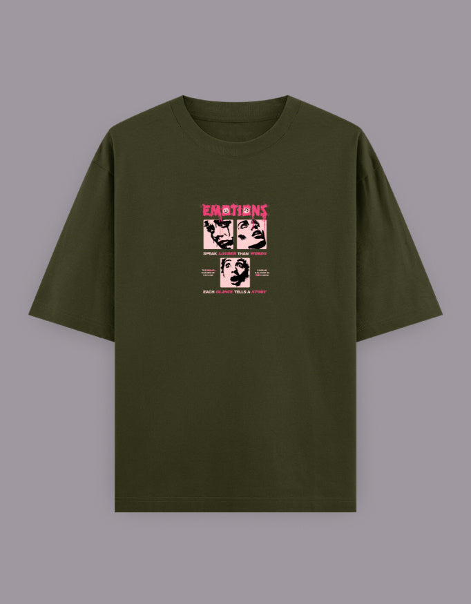 Emotions Oversized T-Shirt – Bold Pop Art Face Graphic Streetwear - Baklol Wear