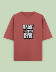 "Back in the Gym" Motivational Oversized T-Shirt with Bold Front Print - Baklol Wear
