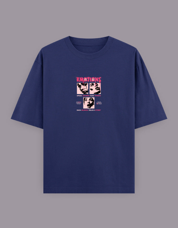 Emotions Oversized T-Shirt – Bold Pop Art Face Graphic Streetwear - Baklol Wear