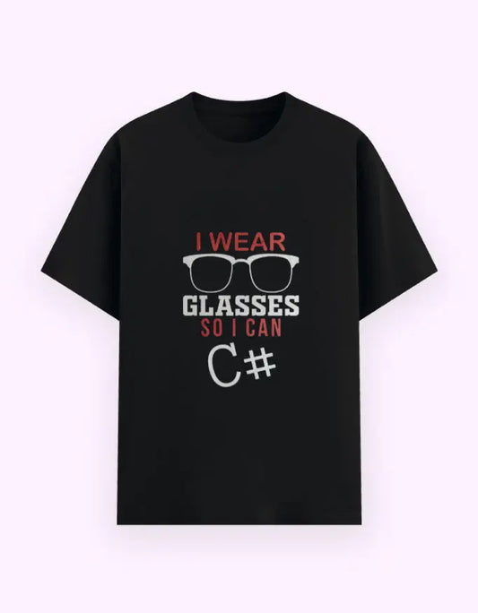 Funny "I Wear Glasses So I Can C#" T-Shirt – Programmer & Developer Geek Tee Baklol Wear