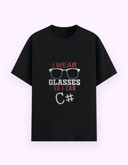 Funny "I Wear Glasses So I Can C#" T-Shirt – Programmer & Developer Geek Tee Baklol Wear