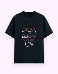 Funny "I Wear Glasses So I Can C#" T-Shirt – Programmer & Developer Geek Tee Baklol Wear