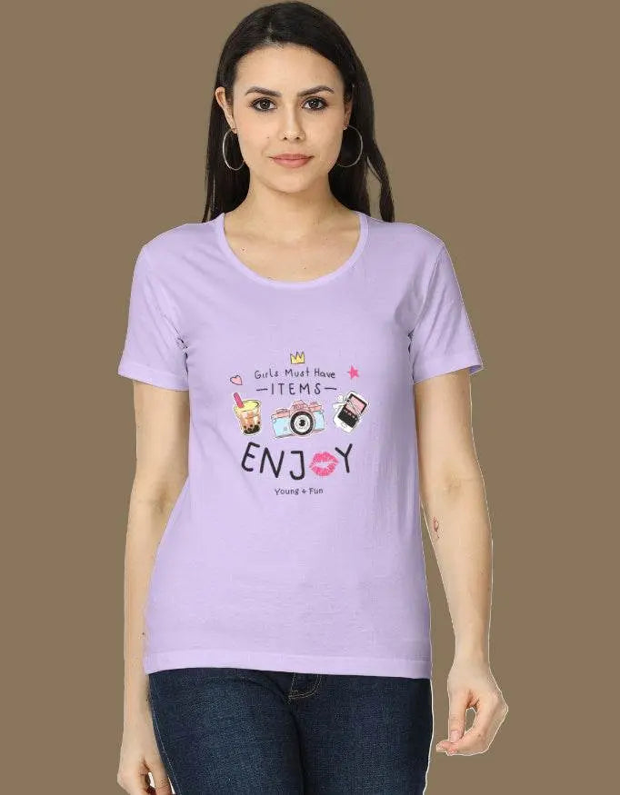 Girls Must Have Items Enjoy Young Fun Graphic T-Shirt - Baklol Wear
