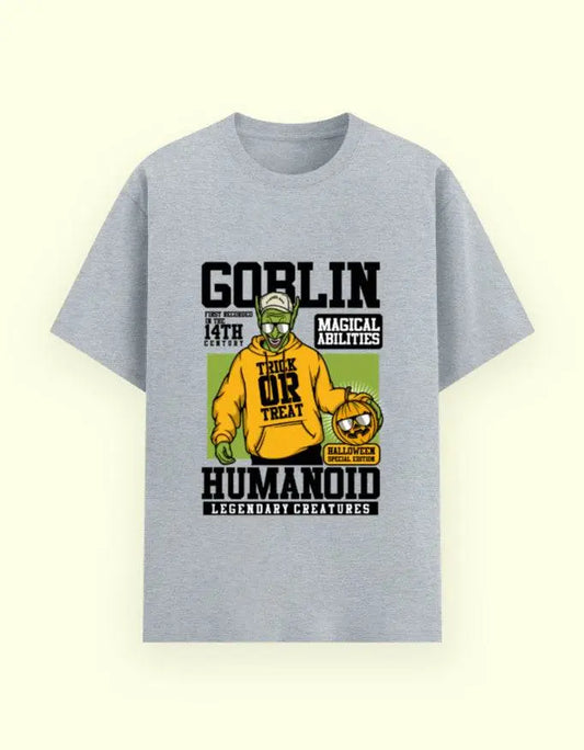 Goblin Hoodie Graphic T-Shirt – Trick or Treat Halloween Special Humanoid Fantasy Tee Baklol Wear
