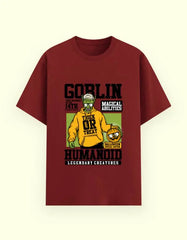 Goblin Hoodie Graphic T-Shirt – Trick or Treat Halloween Special Humanoid Fantasy Tee Baklol Wear