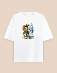 Hunter x Hunter Oversized T-Shirt | Anime Duo Chibi Graphic Manga Tee Baklol Wear