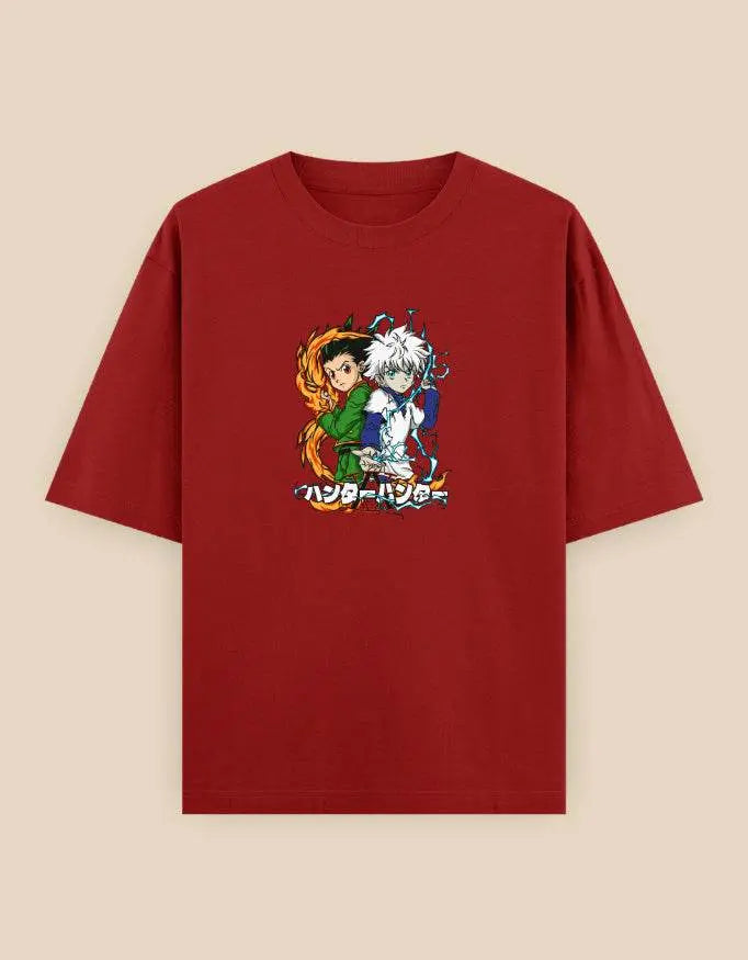 Hunter x Hunter Oversized T-Shirt | Anime Duo Chibi Graphic Manga Tee Baklol Wear