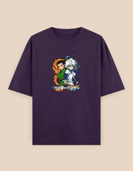 Hunter x Hunter Oversized T-Shirt | Anime Duo Chibi Graphic Manga Tee Baklol Wear