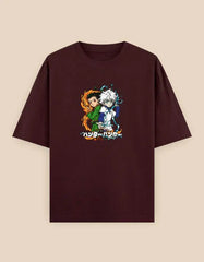 Hunter x Hunter Oversized T-Shirt | Anime Duo Chibi Graphic Manga Tee Baklol Wear