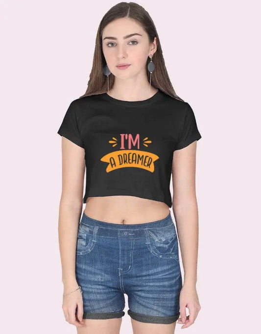 I’m a Dreamer Crop Top – Inspirational Graphic Tee for Women & Girls Baklol Wear