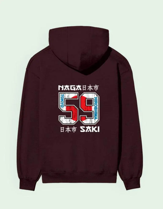 Japan Cities 59 Graphic Oversize Hoodie | Urban Streetwear Back Print Baklol Wear