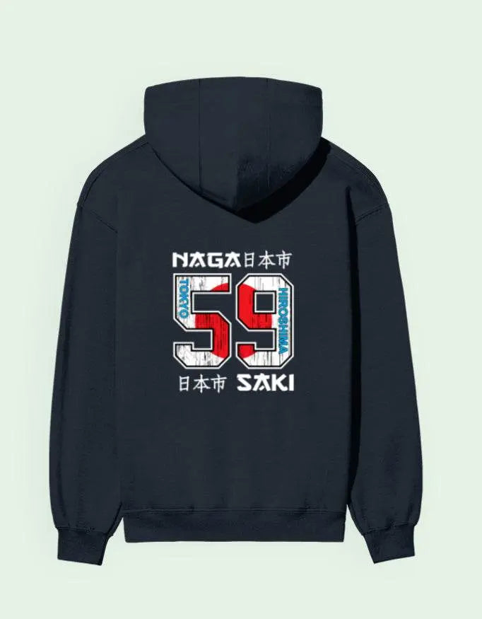 Japan Cities 59 Graphic Oversize Hoodie | Urban Streetwear Back Print Baklol Wear