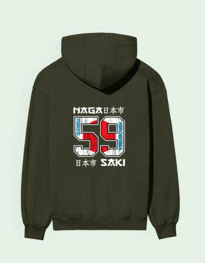 Japan Cities 59 Graphic Oversize Hoodie | Urban Streetwear Back Print Baklol Wear