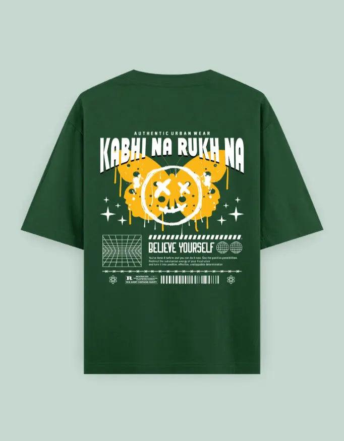 Kabhi Na Rukh Na Back Printed Oversized T-Shirt for Men & Women Baklol Wear