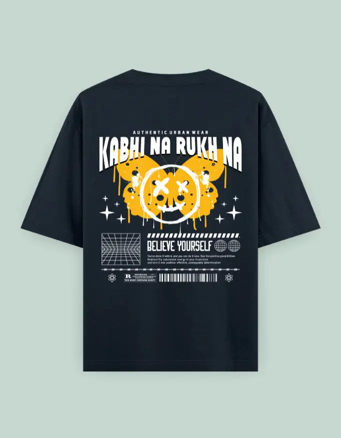 Kabhi Na Rukh Na Back Printed Oversized T-Shirt for Men & Women Baklol Wear