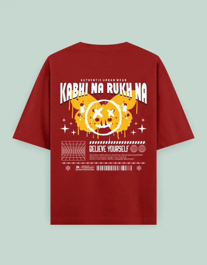 Kabhi Na Rukh Na Back Printed Oversized T-Shirt for Men & Women Baklol Wear
