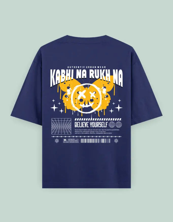 Kabhi Na Rukh Na Back Printed Oversized T-Shirt for Men & Women Baklol Wear