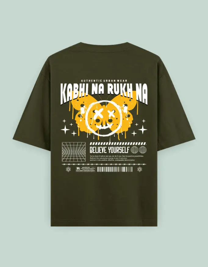 Kabhi Na Rukh Na Back Printed Oversized T-Shirt for Men & Women Baklol Wear