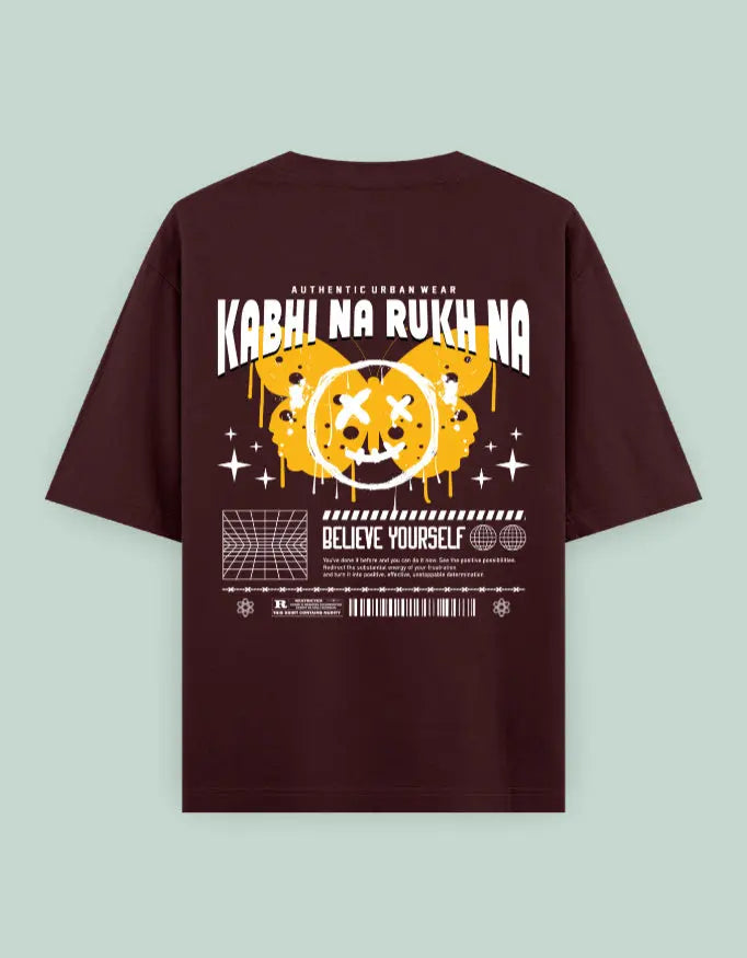 Kabhi Na Rukh Na Back Printed Oversized T-Shirt for Men & Women Baklol Wear