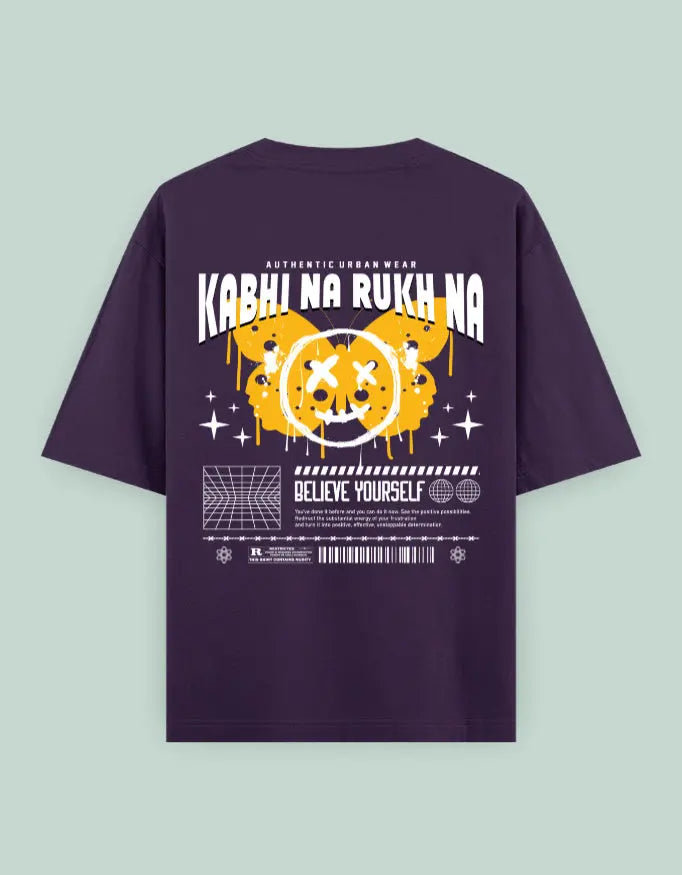 Kabhi Na Rukh Na Back Printed Oversized T-Shirt for Men & Women Baklol Wear