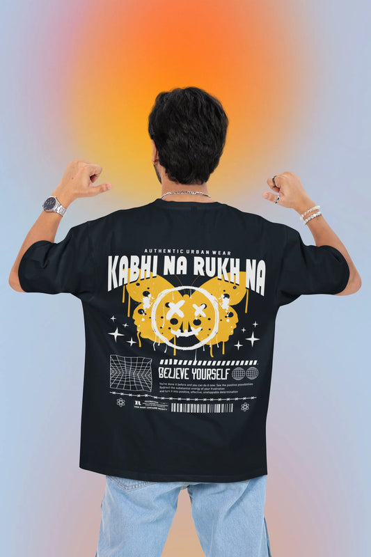 Kabhi Na Rukh Na Back Printed Oversized T-Shirt for Men & Women Baklol Wear