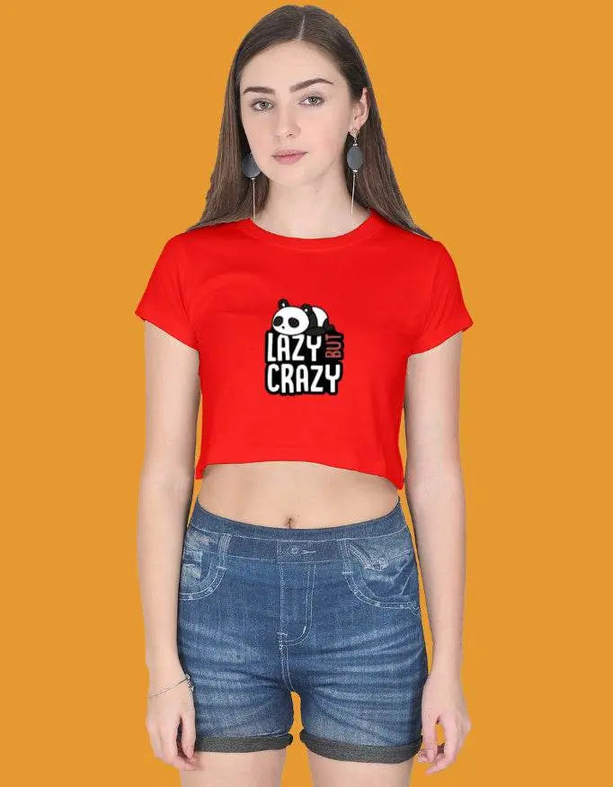 Lazy But Crazy Crop Top Baklol Wear