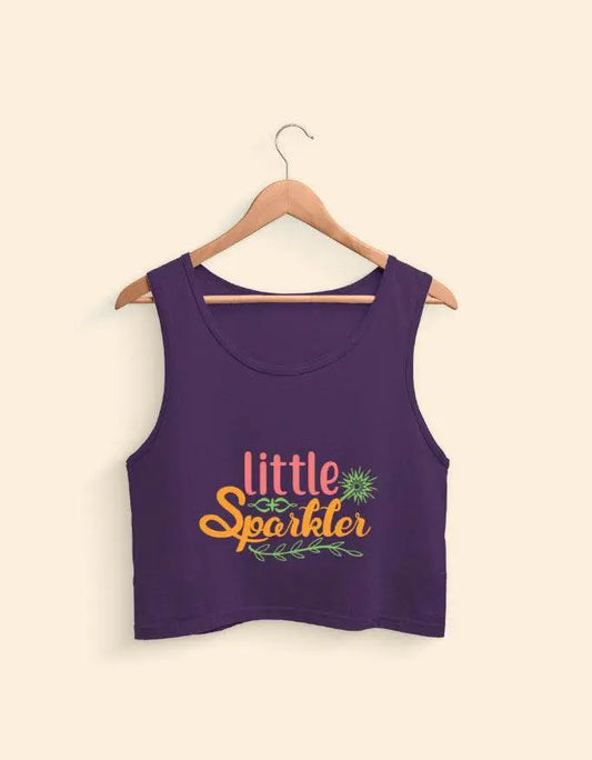 Little Sparkler Graphic Crop Tank Top – Cute Summer Printed Shirt Baklol Wear