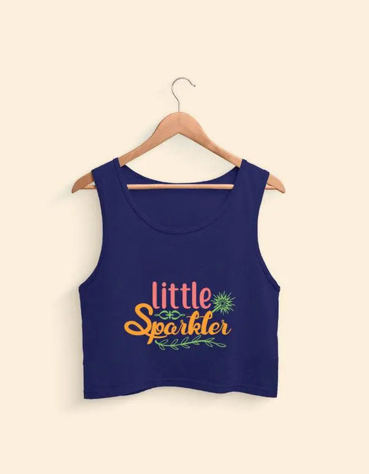 Little Sparkler Graphic Crop Tank Top – Cute Summer Printed Shirt Baklol Wear
