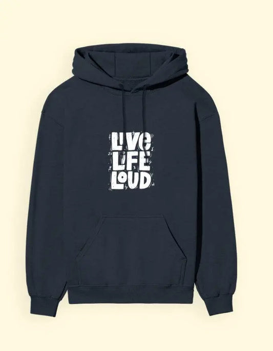 Live Life Loud Graphic Oversize Hoodie | Inspirational Streetwear Pullover Baklol Wear