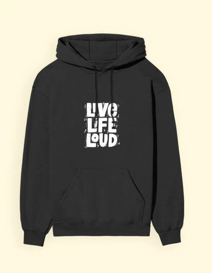 Live Life Loud Graphic Oversize Hoodie | Inspirational Streetwear Pullover Baklol Wear