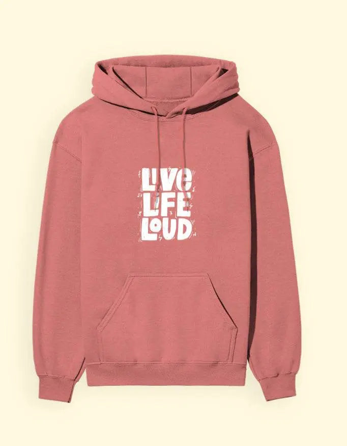 Live Life Loud Graphic Oversize Hoodie | Inspirational Streetwear Pullover Baklol Wear