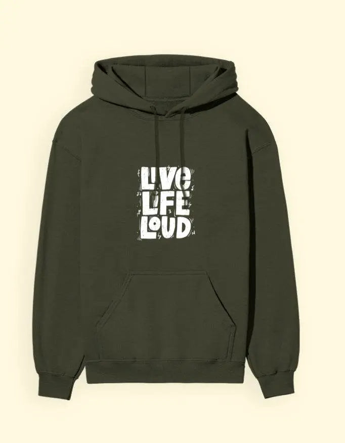 Live Life Loud Graphic Oversize Hoodie | Inspirational Streetwear Pullover Baklol Wear