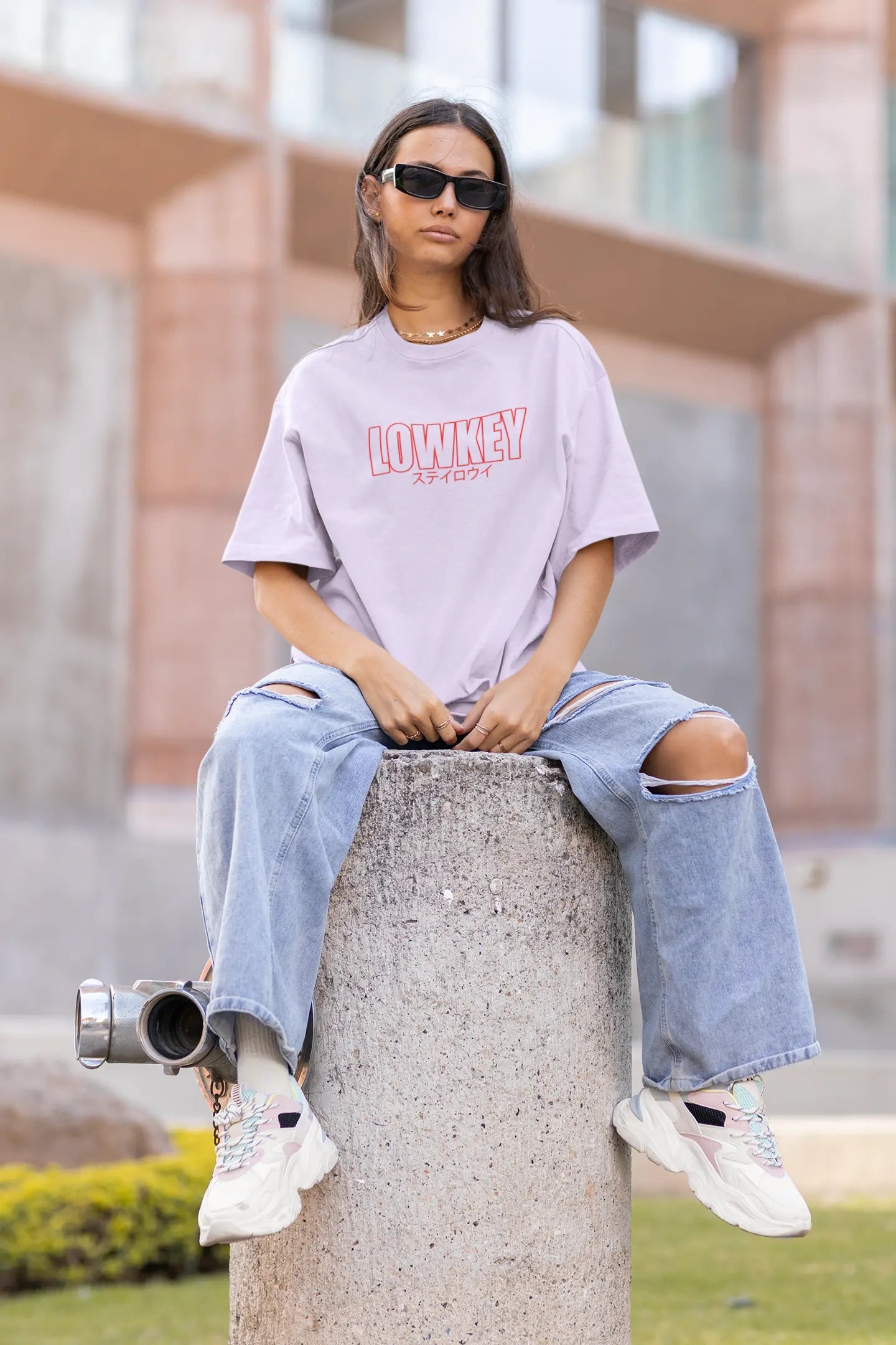 Lowkey Oversized Minimalist T-Shirt – Japanese Streetwear Aesthetic Baklol Wear