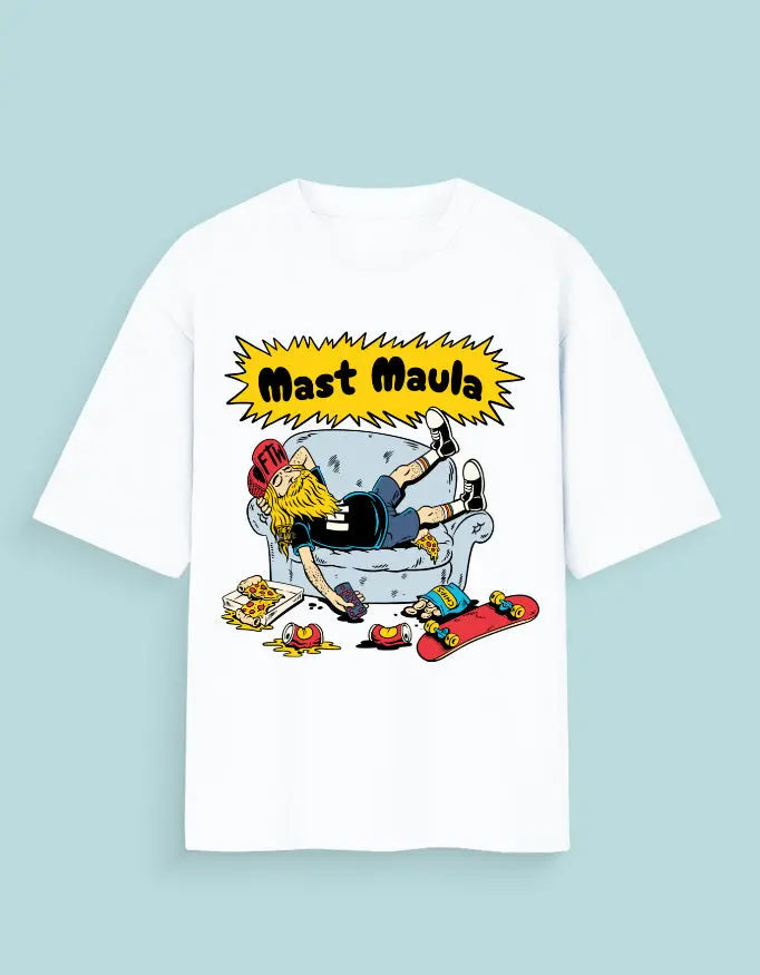 Mast Maula Oversized Graphic T-Shirt for Men & Women—Chill Vibes Baklol Wear