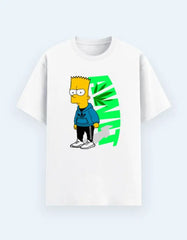 Men's Bart Street Style Graphic T-Shirt – Urban Cartoon Print, Trendy Crew Neck Tee Baklol Wear