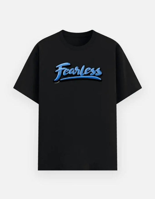 Men's Fearless Graphic T-Shirt – Motivational Streetwear, Bold Script Crew Neck Tee Baklol Wear