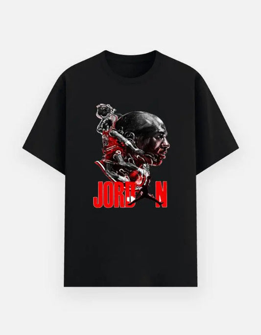 Men's Jordan Basketball Graphic T-Shirt – Athletic Streetwear, Air Dunk Print, Crew Neck Tee Baklol Wear