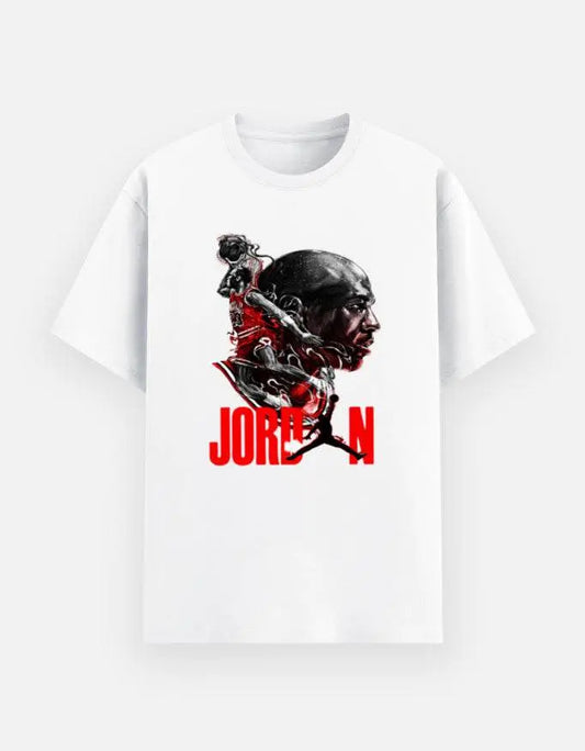 Men's Jordan Basketball Graphic T-Shirt – Athletic Streetwear, Air Dunk Print, Crew Neck Tee Baklol Wear