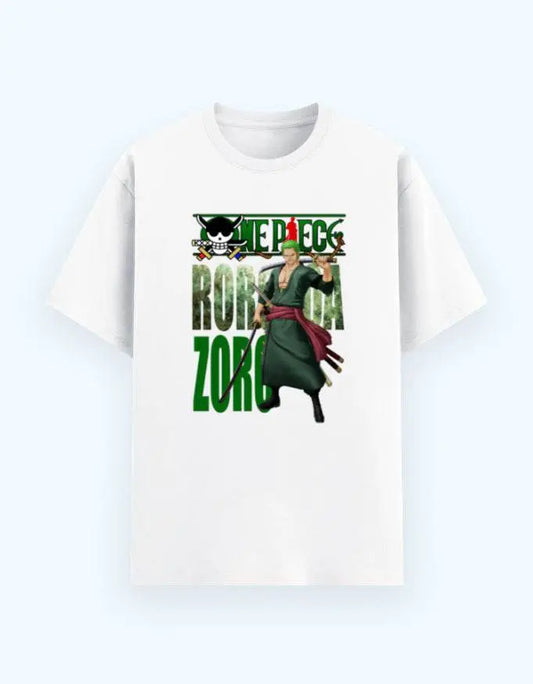 Men's One Piece Zoro Graphic T-Shirt – Anime Samurai Crew Neck, Roronoa Zoro Sword Art Tee Baklol Wear