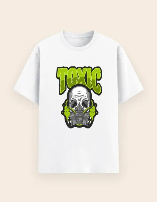 Men's Toxic Skull Graphic Tee – Edgy Gas Mask Print, Urban Streetwear, Crew Neck T-Shirt Baklol Wear