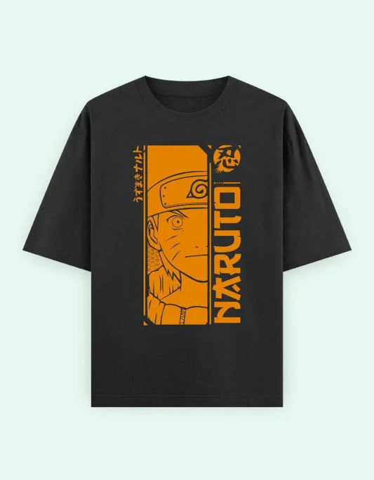 Naruto Anime Oversized T-Shirt | Bold Orange Ninja Graphic Manga Tee Baklol Wear