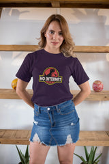 No Internet Dinosaur T-Shirt – Funny Offline Game Inspired Tee for Gamers & Tech Lovers Baklol Wear