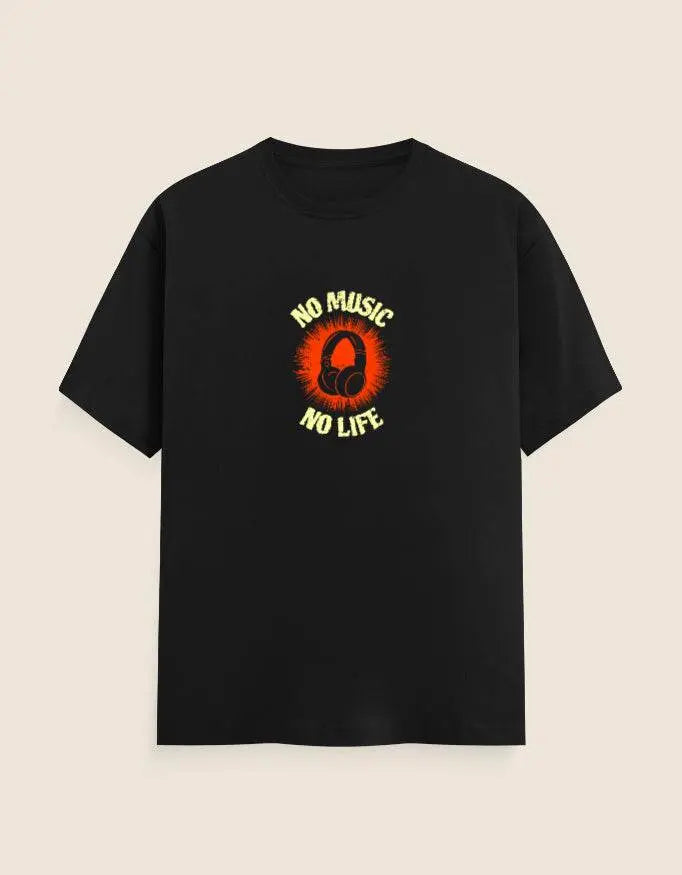 No Music No Life Premium T-Shirt | Headphone Graphic Tee for Music Lovers Baklol Wear
