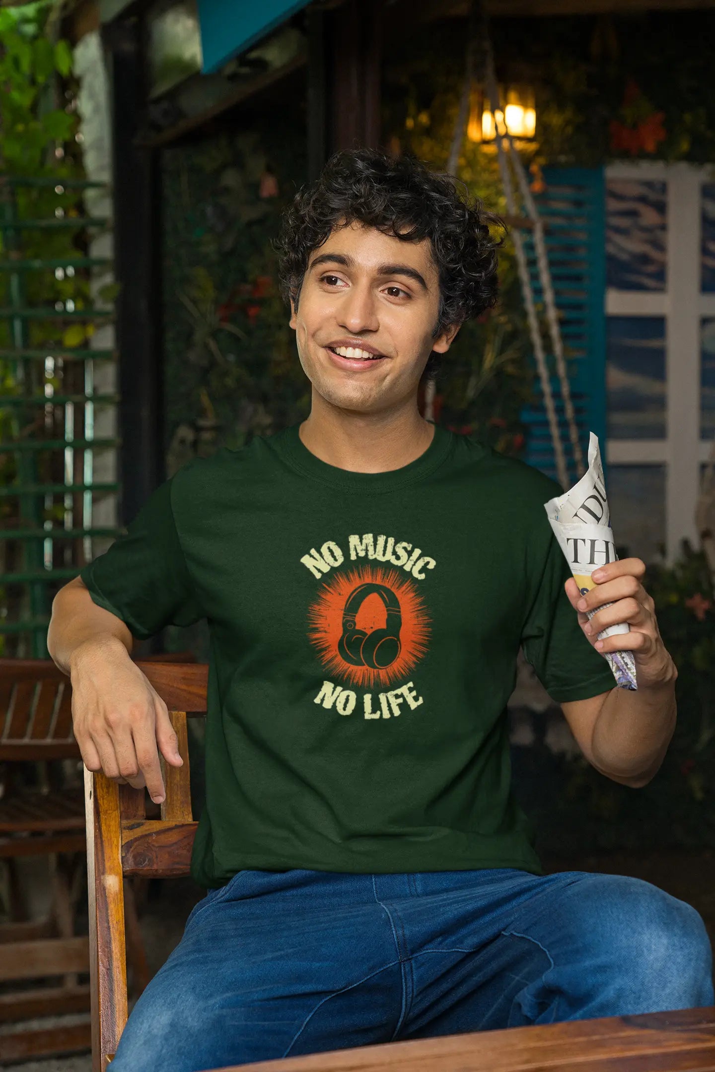 No Music No Life Premium T-Shirt | Headphone Graphic Tee for Music Lovers Baklol Wear